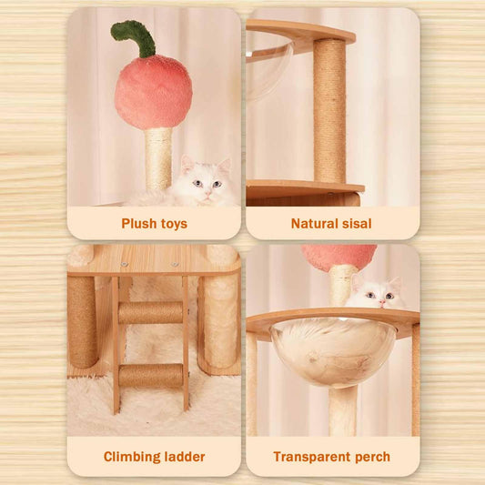 171cm Large Cat Tree Tower with Condos, Scratching Posts, Perches & Baskets for Indoor Cats
