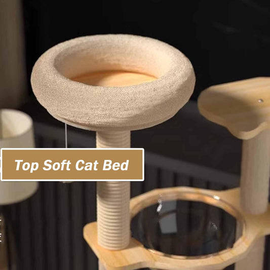 Tall Cat Tower with Scratching Posts, Plush Perches & Multi-Level Cat Activity Center