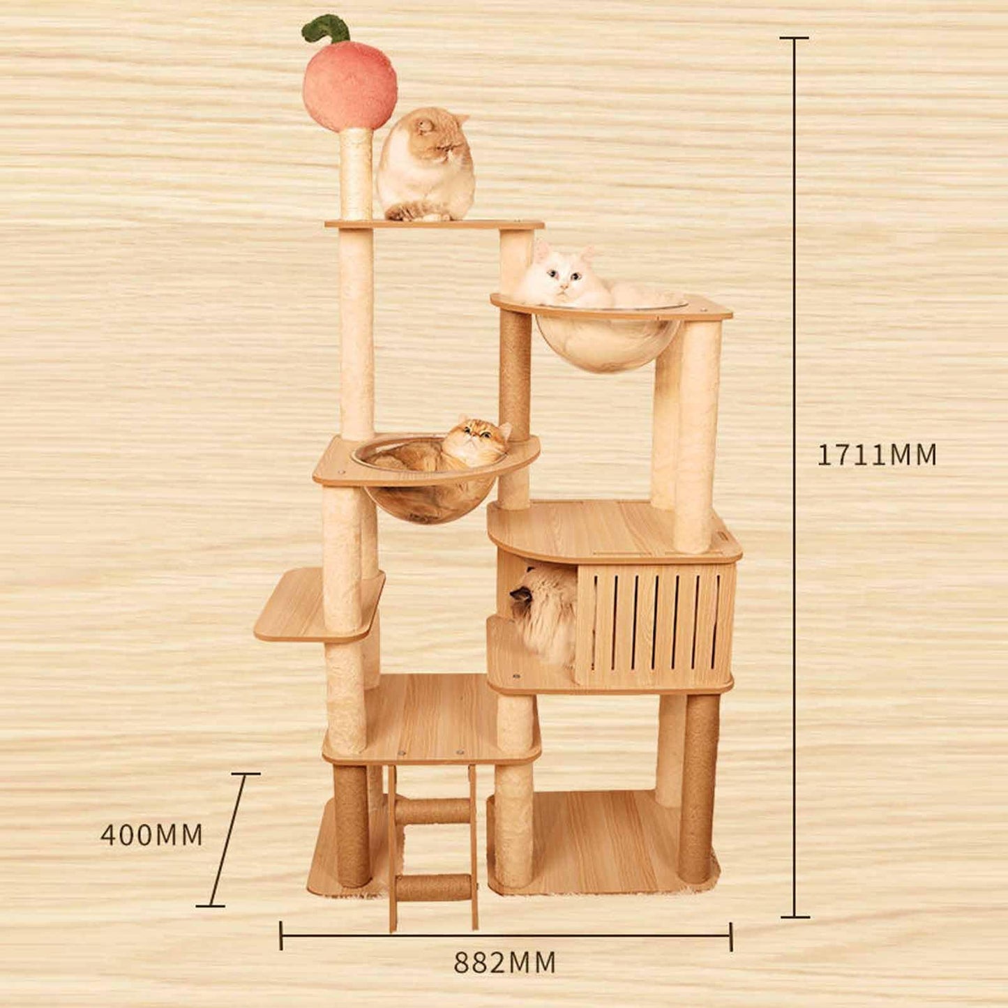 171cm Large Cat Tree Tower with Condos, Scratching Posts, Perches & Baskets for Indoor Cats