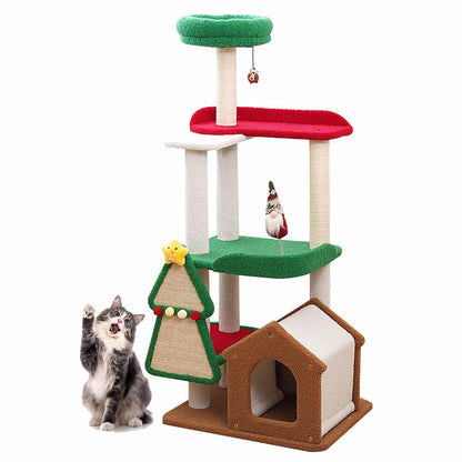 Tall Cat Tree Tower for Large Cats with Scratching Post, Condo & Climbing Furniture