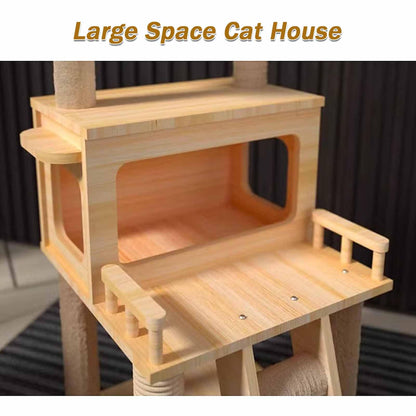 Tall Cat Tower with Scratching Posts, Plush Perches & Multi-Level Cat Activity Center