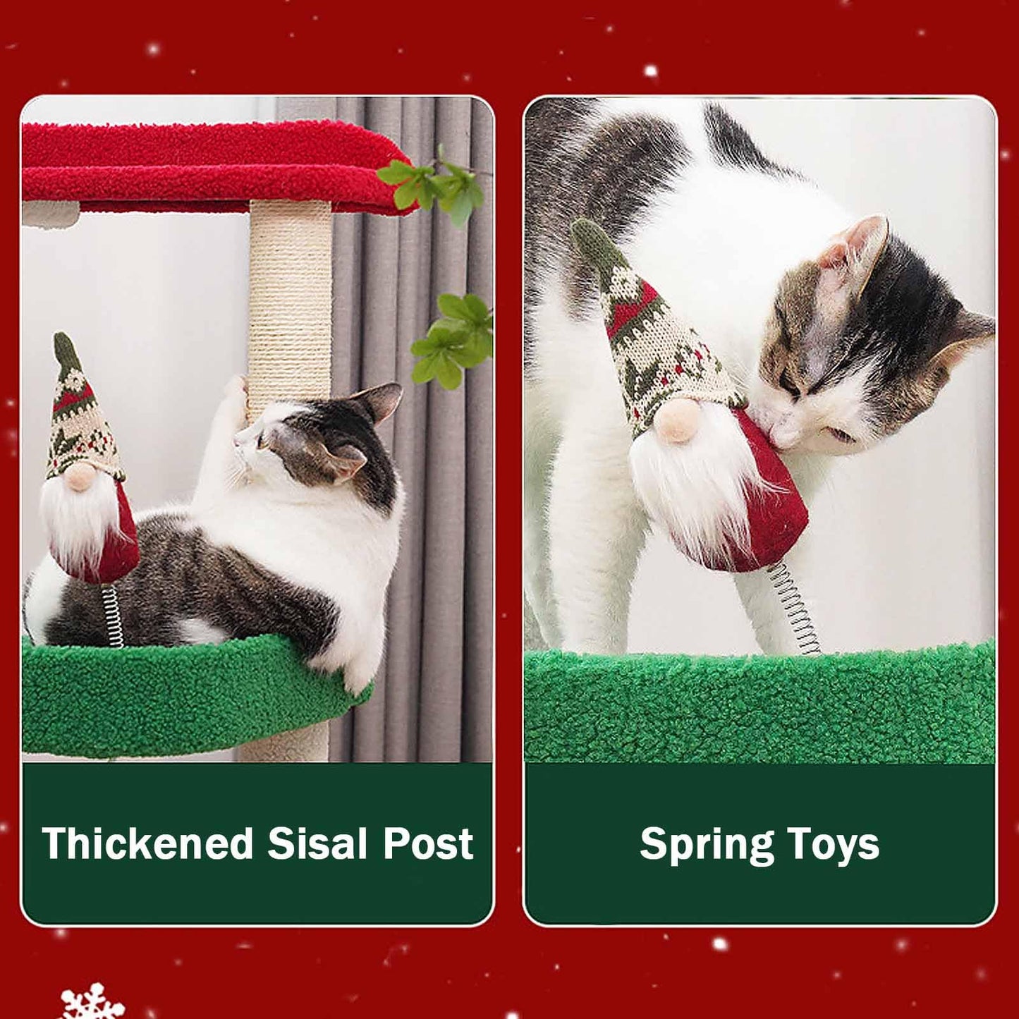 Tall Cat Tree Tower for Large Cats with Scratching Post, Condo & Climbing Furniture