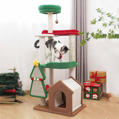 Tall Cat Tree Tower for Large Cats with Scratching Post, Condo & Climbing Furniture