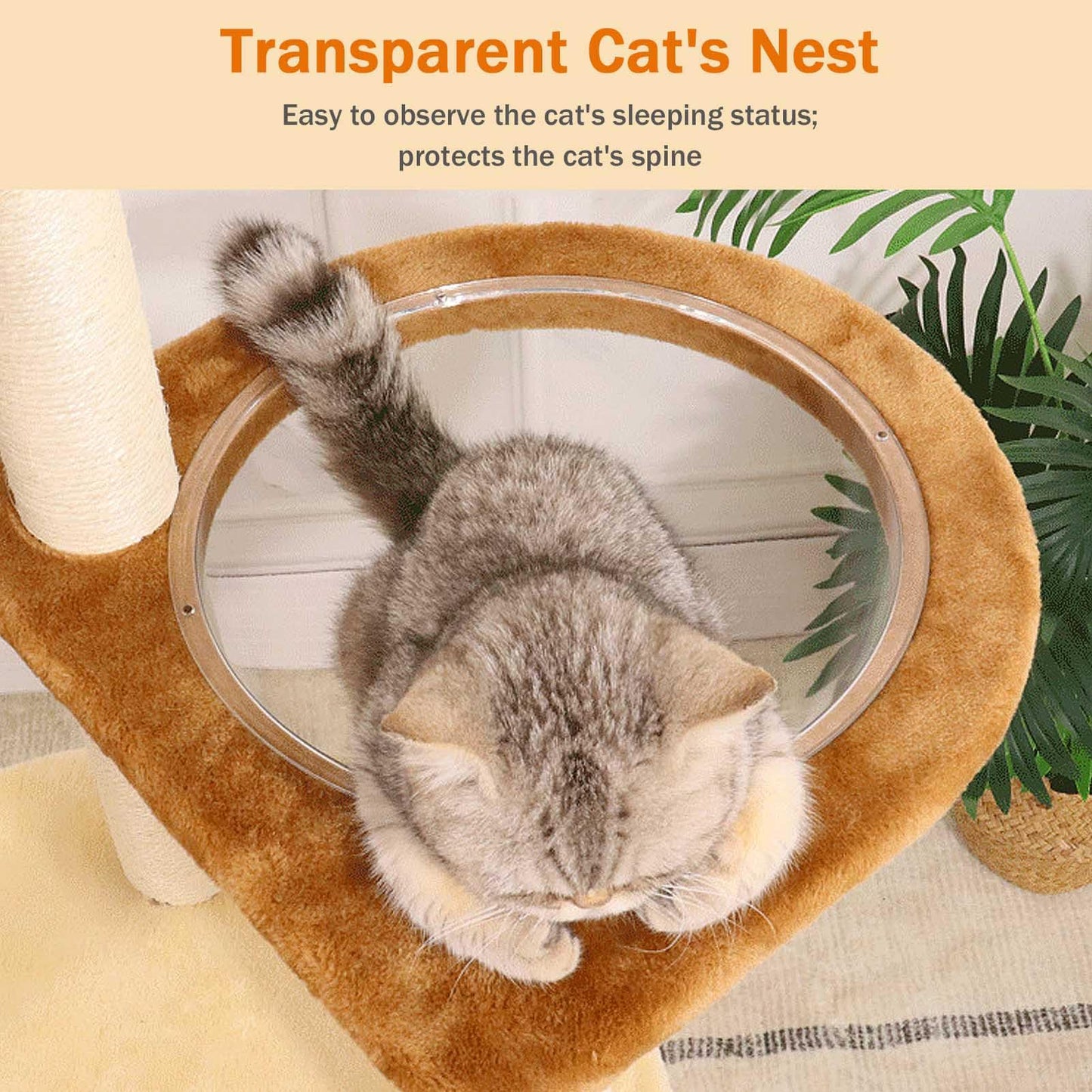 141cm Large Cat Tree Tower with Scratching Posts, Perches, Basket & Plush Cat Condo